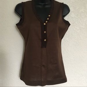 IVANKA TRUMP brown sleeveless top. Size Small